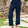 Apparel Frank & Eileen | Kinsale Trouser Italian Performance Linen Navy