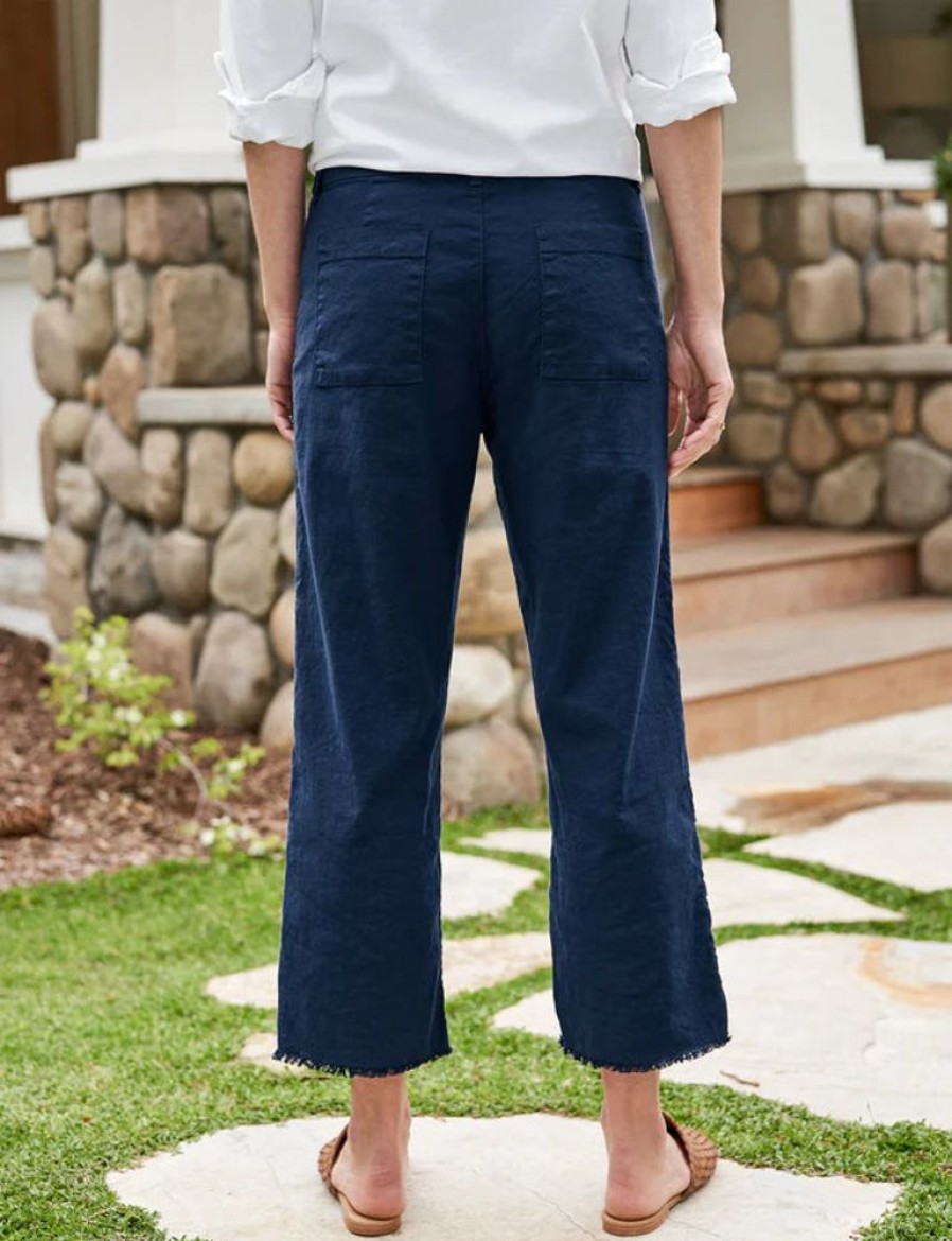 Apparel Frank & Eileen | Kinsale Trouser Italian Performance Linen Navy