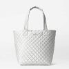 Handbags MZ Wallace | Metro Tote Deluxe Medium Oyster Metallic