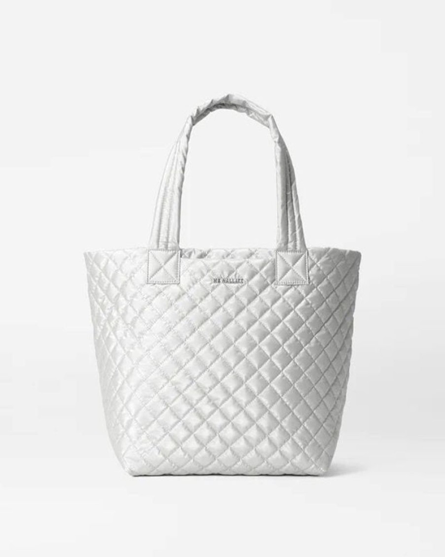 Handbags MZ Wallace | Metro Tote Deluxe Medium Oyster Metallic