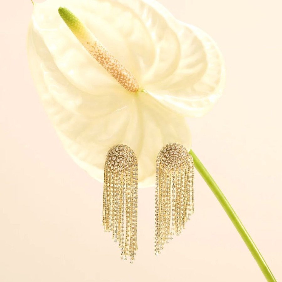 Jewelry + Accessories Mignonne Gavigan Earrings | Noor Crystal Earrings Gold