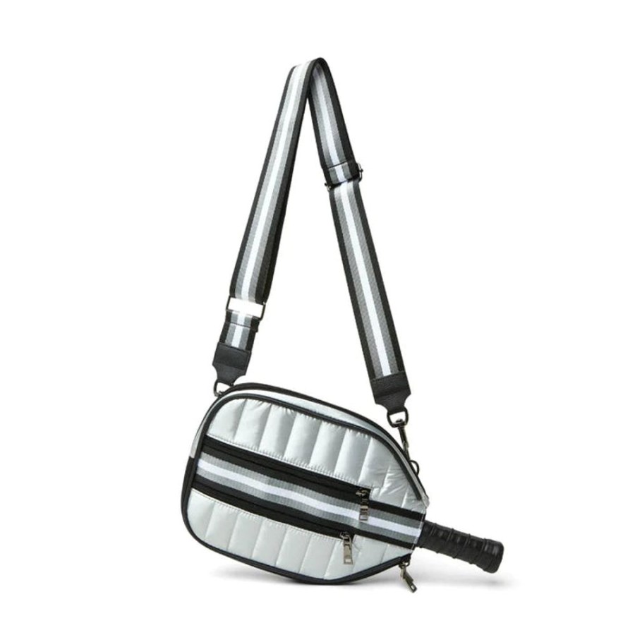 Handbags Think Royln | Sporty Pickleball Crossbody Silver Liquid