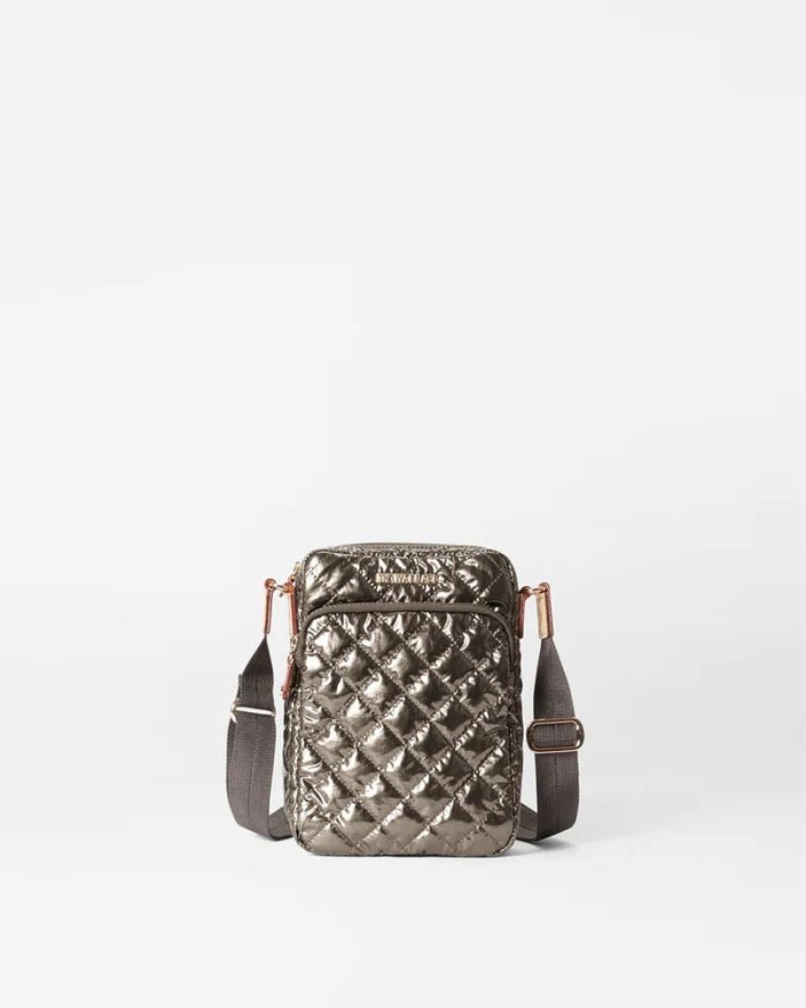 Handbags MZ Wallace | Metro Crossbody Moondust Metallic Lacquer