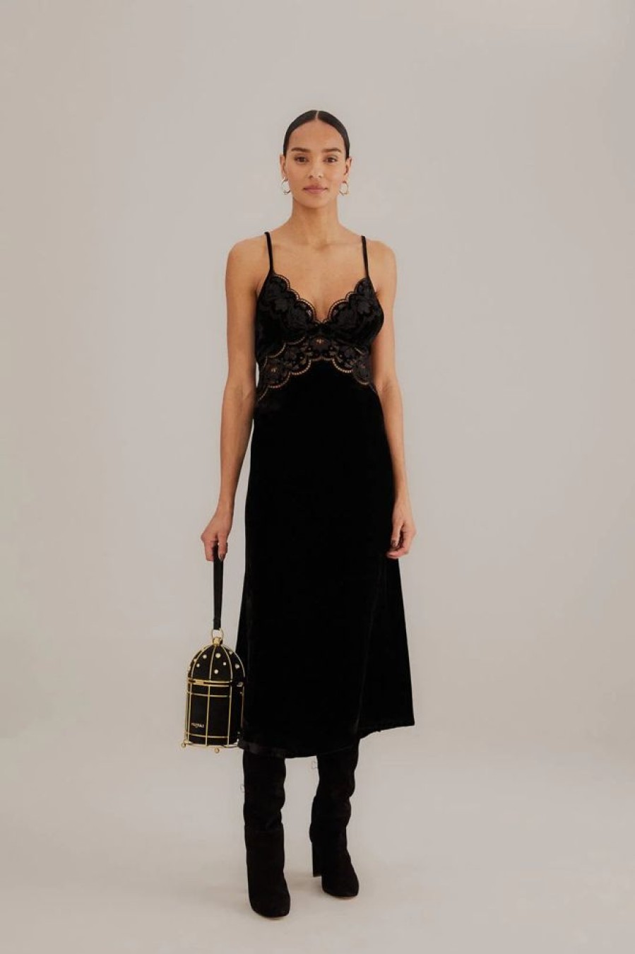 Apparel Farm Rio | Richelieu Velvet Slip Dress Black