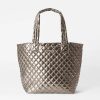 Handbags MZ Wallace | Metro Tote Deluxe Medium Moondust Metallic Lacquer