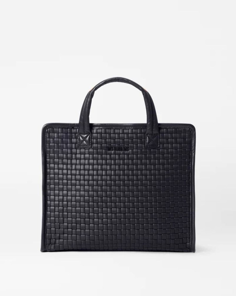 Handbags MZ Wallace | Woven Box Tote Medium Black