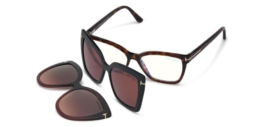 Jewelry + Accessories Tom Ford Sunglasses & Readers | Clip On Blue Block Optical Red Havana