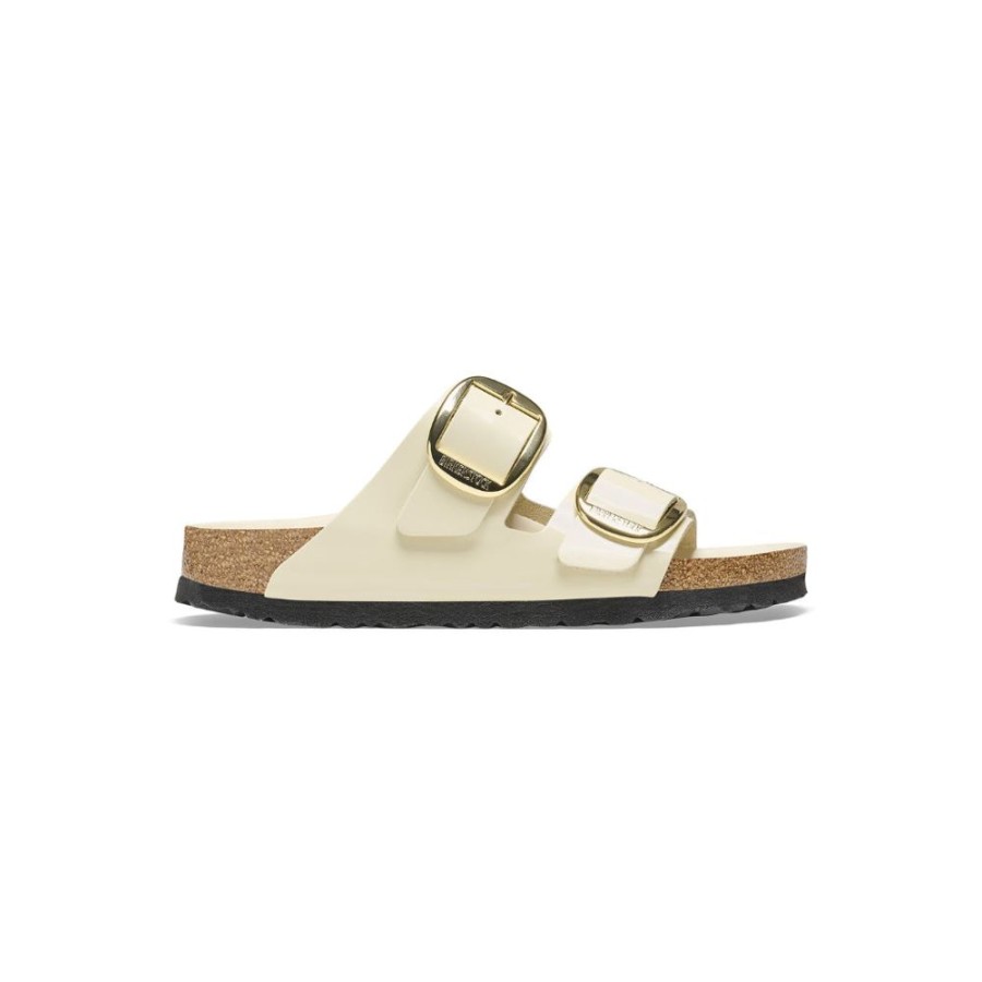 Shoes Birkenstock | Arizona Big Buckle Natural Leather Patent High Shine Ecru