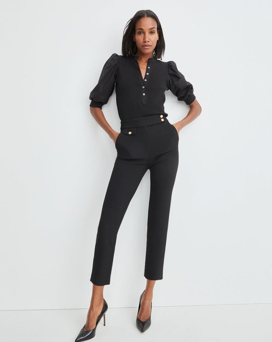 Apparel Veronica Beard | Renzo Pant Black With Gold Buttons