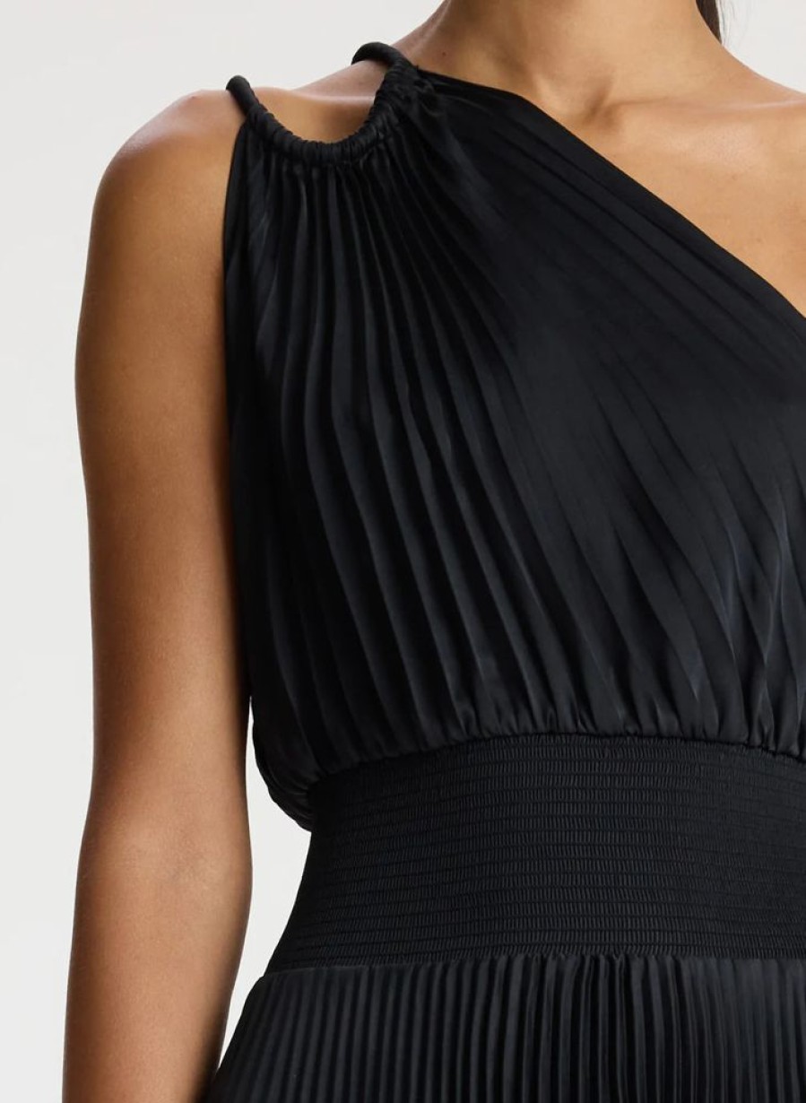 Apparel A.L.C. | Ruby Satin Pleated Dress Black