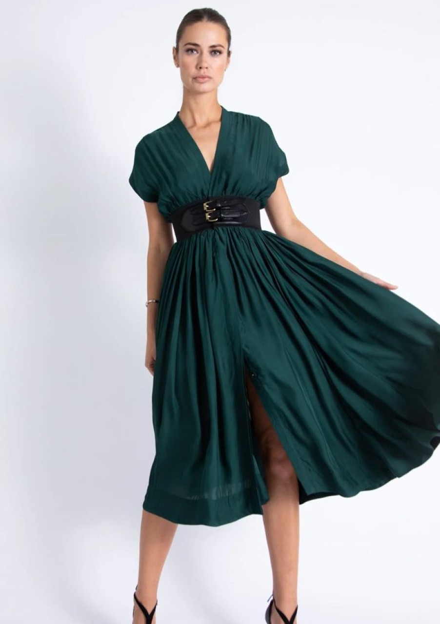 Apparel Karina Grimaldi | Briar Midi Dress Green