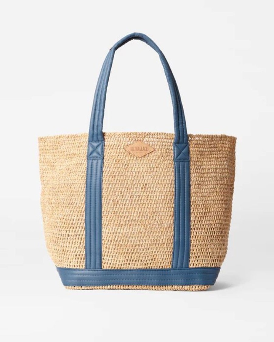 Handbags MZ Wallace | Raffia Large Tote Raffia With Denim