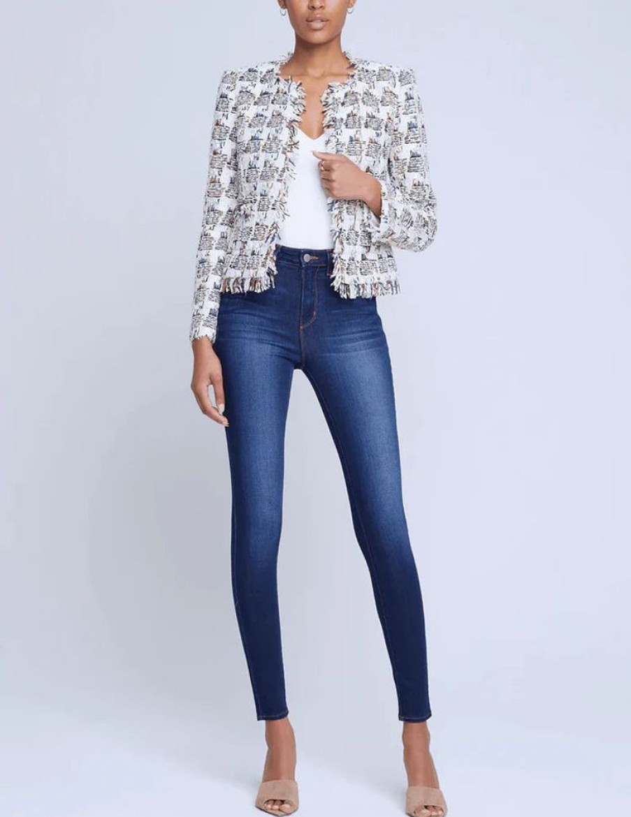 Apparel L'Agence | Angelina Tweed Jacket Ivory Multi