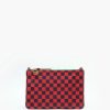 Handbags Clare V. | Wallet Clutch With Tabs Red Navy Checkers