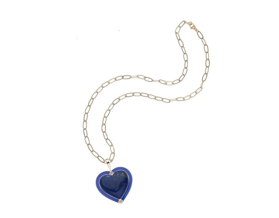 Jewelry + Accessories Jane Win Jane Win Jewelry | Love Enchanted Heart Lapis 18" Drawn Link