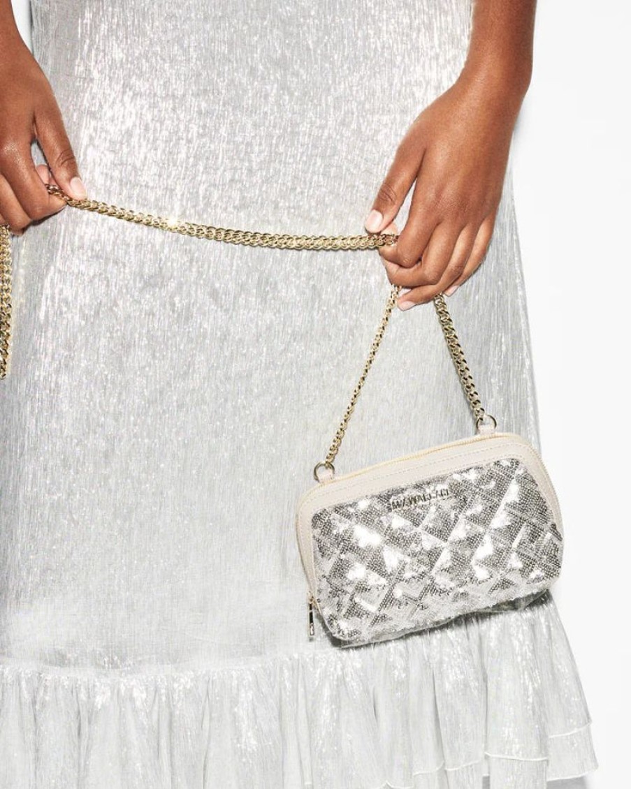 Handbags MZ Wallace | Emily Crossbody Small Ice Sequin