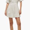 Apparel Staud | Mini Lorenza Dress Ivory Micro Stripe