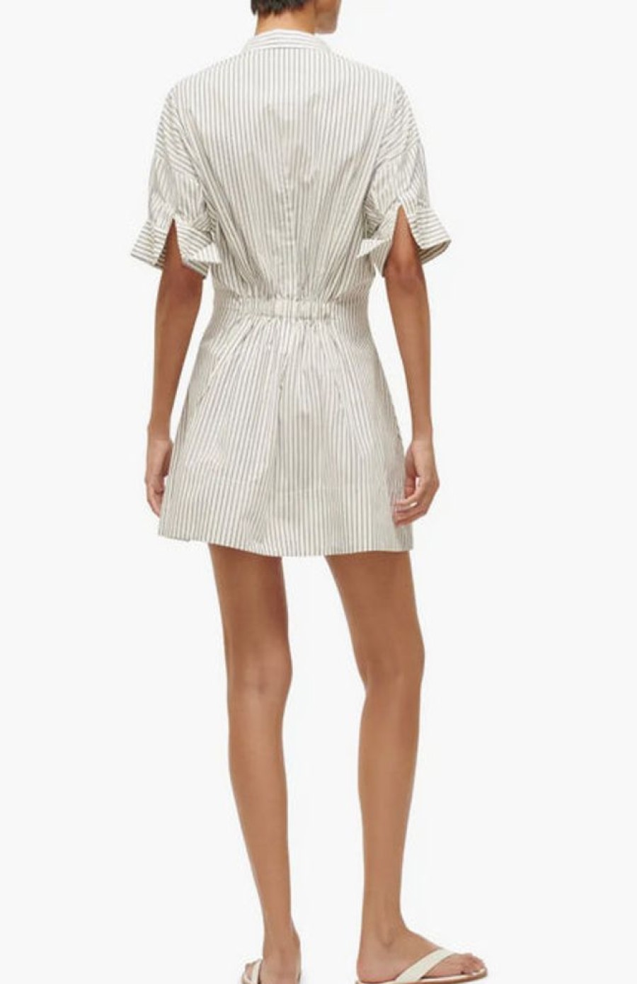 Apparel Staud | Mini Lorenza Dress Ivory Micro Stripe