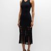 Apparel Rails | Kaia Fringe-Trim Midi Dress Black