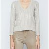 Apparel L'Agence | Trinity Sequin V-Neck Pale Neutral