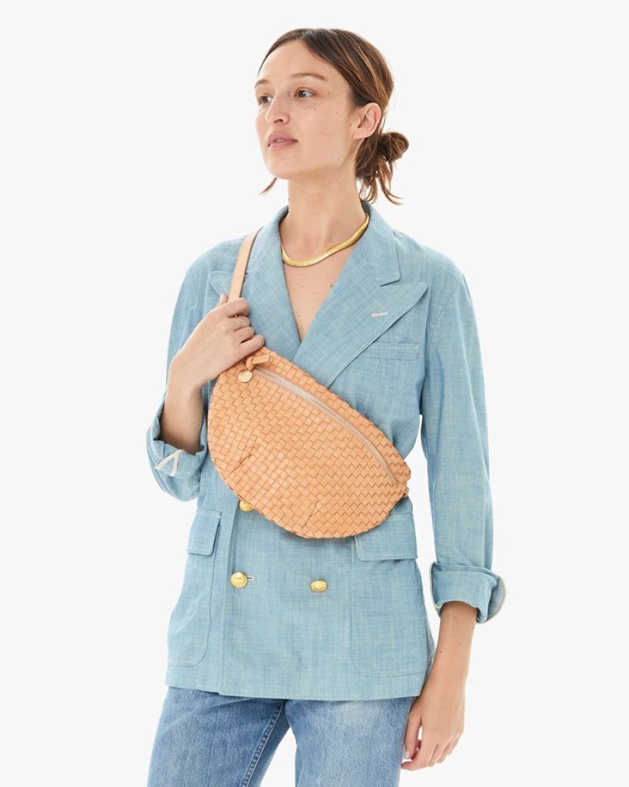 Handbags Clare V. | Grande Fanny Woven Checker Bisque