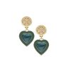 Jewelry + Accessories Jane Win Earrings | Love Enchanted Heart Earrings Malachite