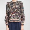 Apparel Ulla Johnson | Andi Blouse Obsidian Botanica