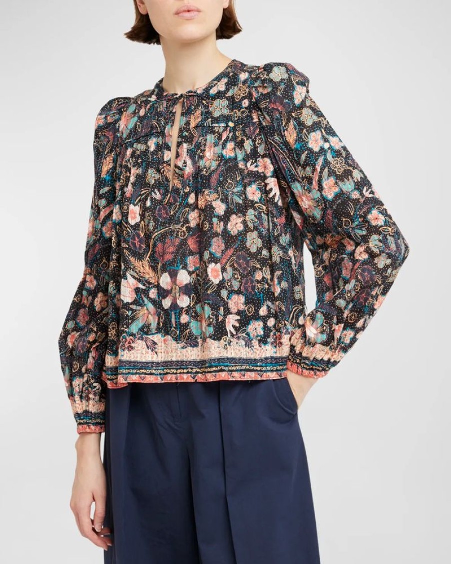 Apparel Ulla Johnson | Andi Blouse Obsidian Botanica