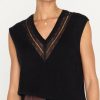 Apparel Brochu Walker | Isla Lace V Neck Vest Black Onyx With Black Lace