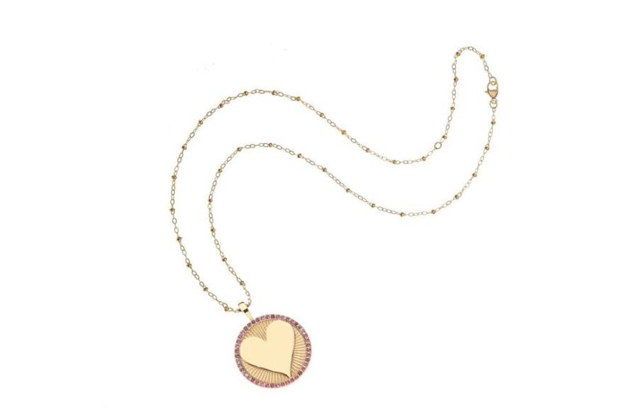 Jewelry + Accessories Jane Win Necklaces | Love Embellished Hearts Find Me Pink Tourmaline 16-18" Satellite