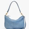 Handbags Clare V. | Moyen Messanger Woven Chacker Light Blue