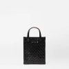 Handbags MZ Wallace | Woven Box Tote Micro Black Lacquer