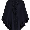 Jewelry + Accessories Minnie Rose Scarves | Cotton/ Cashmere Ruffle Shawl Navy