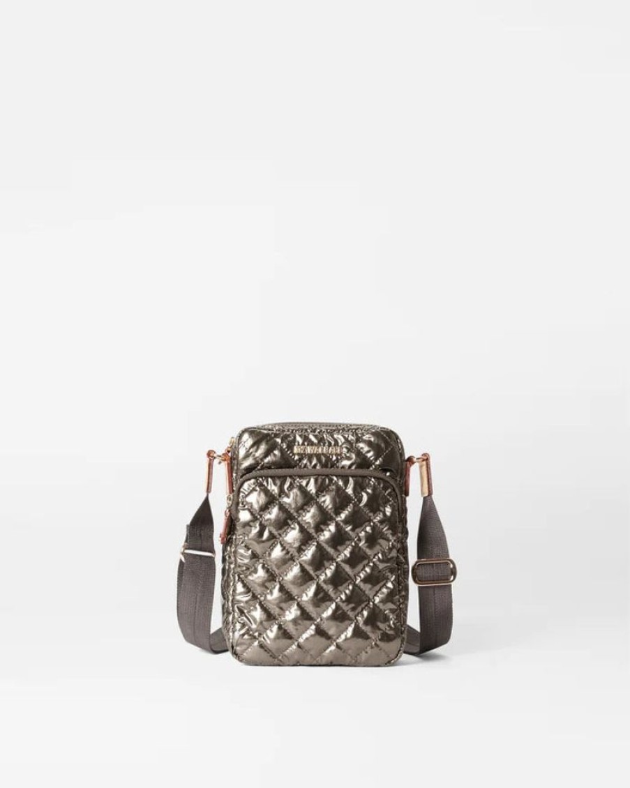 Handbags MZ Wallace | Metro Crossbody Moondust Metallic Lacquer