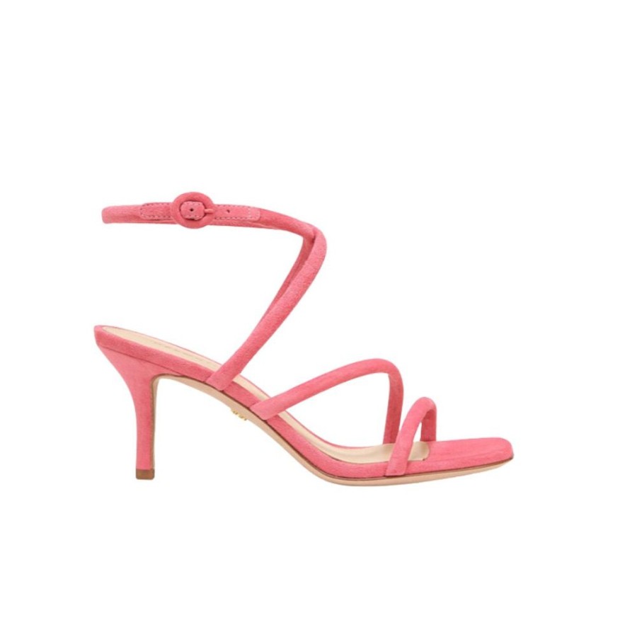 Shoes Veronica Beard - Shoes | Mariel Suede Ankle-Strap Sandals Coral