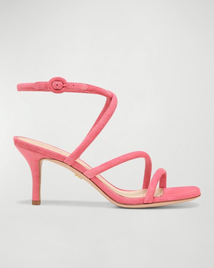 Shoes Veronica Beard - Shoes | Mariel Suede Ankle-Strap Sandals Coral