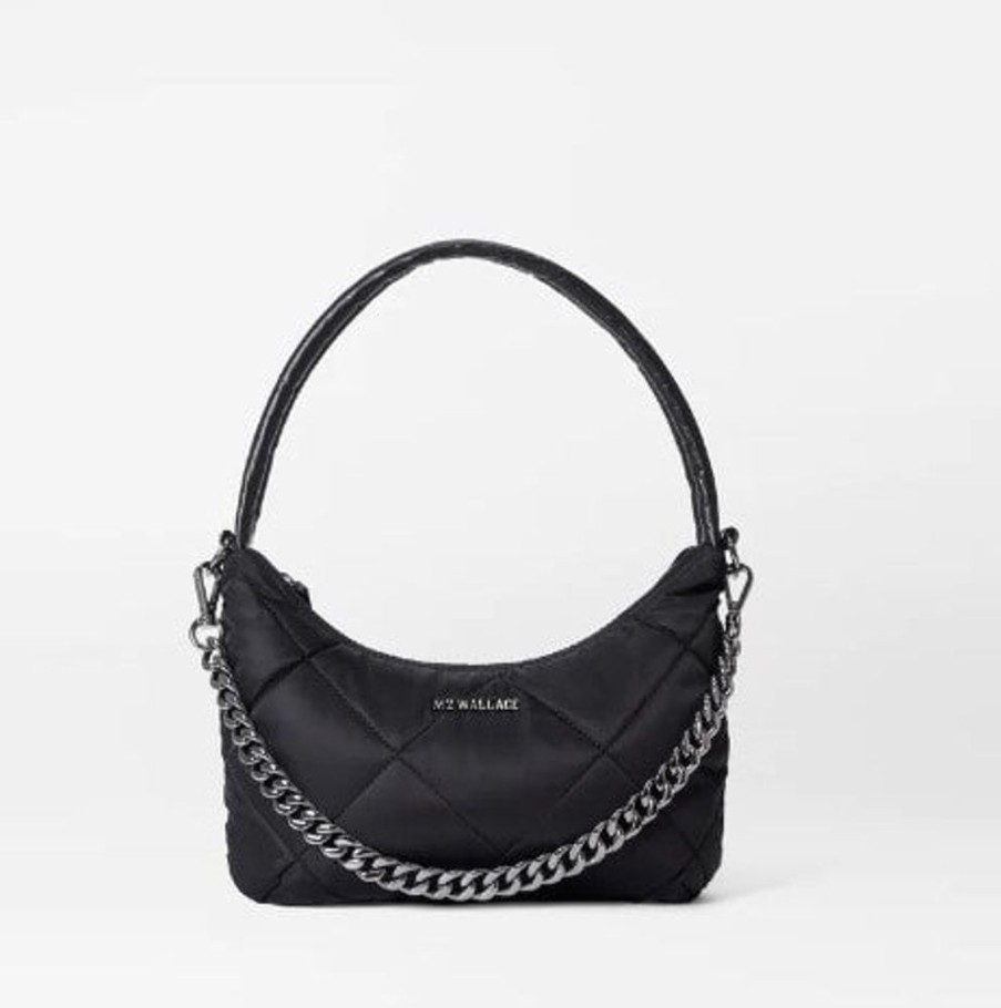 Handbags MZ Wallace | Quilted Bowery Shoulder Bag Small Black