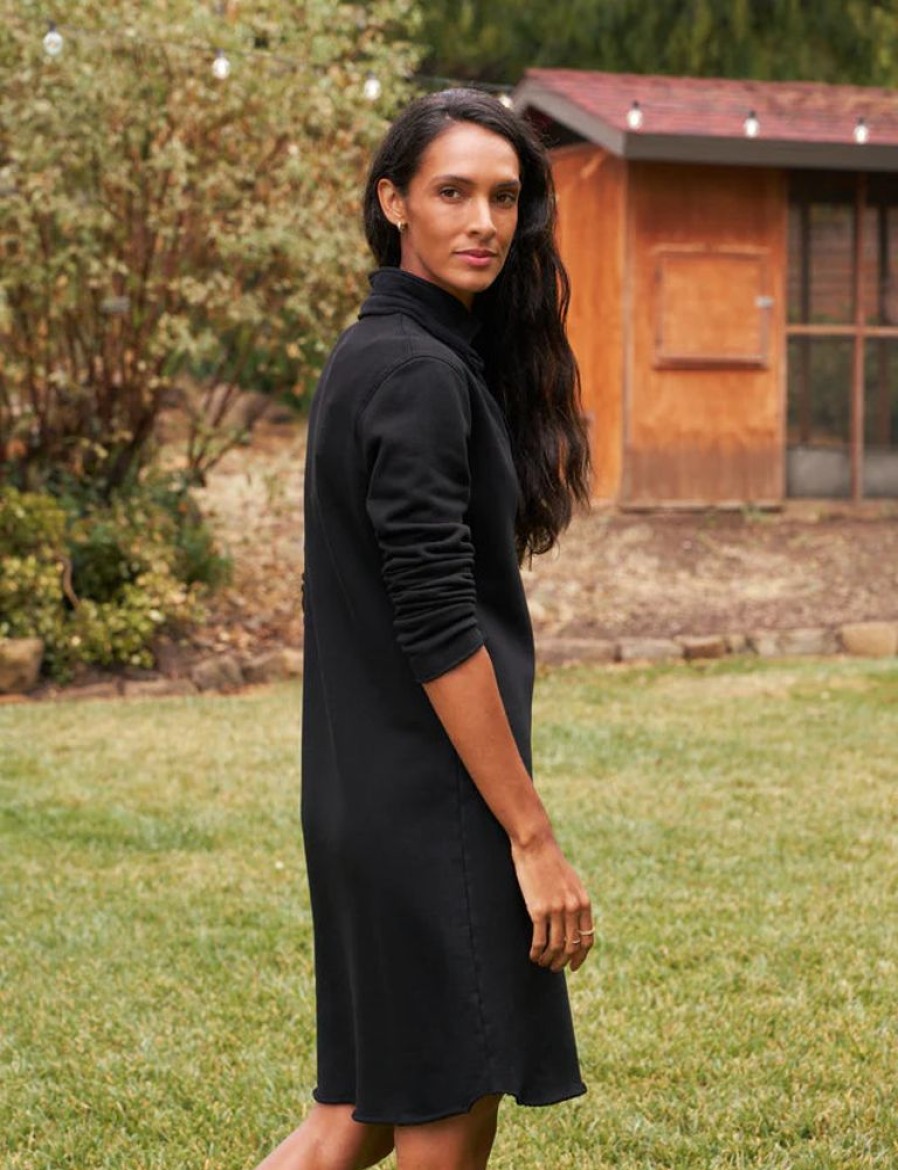 Apparel Frank & Eileen | Nicole Henley Dress Triple Fleece Black