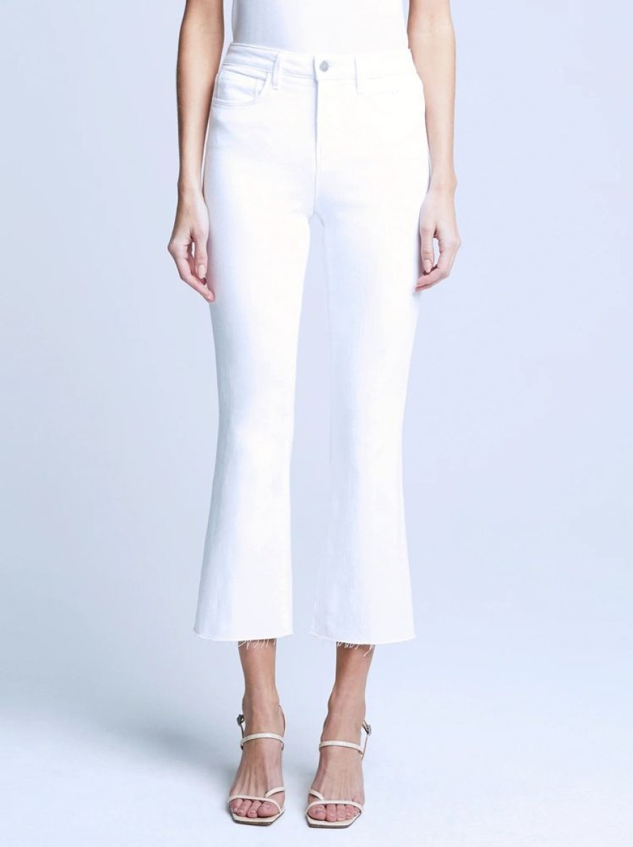 Apparel L'Agence | Kendra Crop Flare Blanc