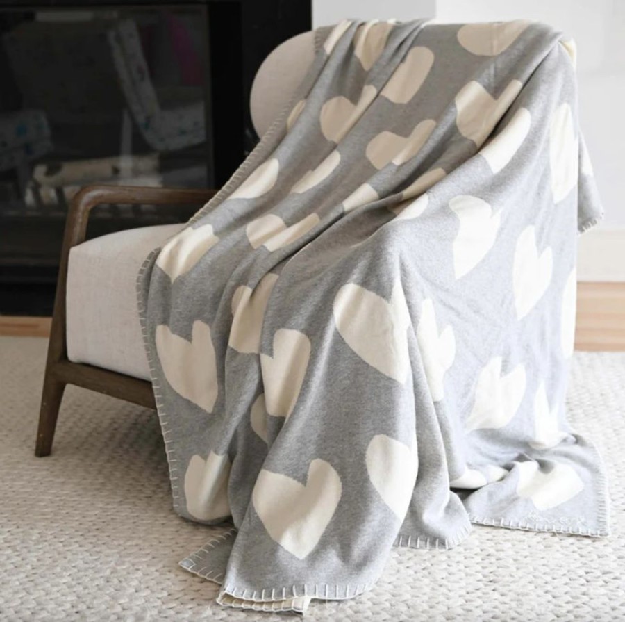 Jewelry + Accessories Kerri Rosenthal Home Decor | The Blanket Imperfect Heart Heather Grey