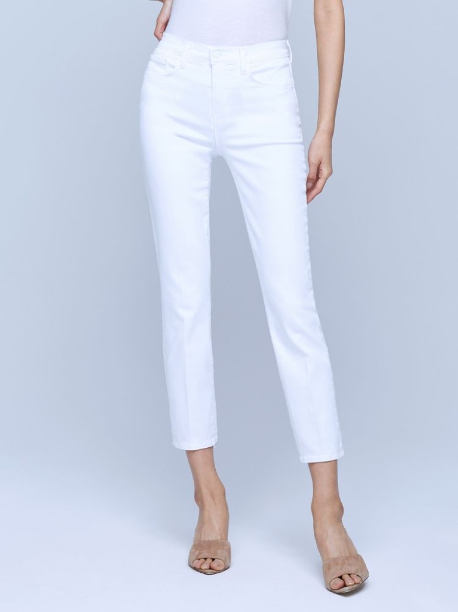 Apparel L'Agence | Alexia Crop Cigarette Blanc