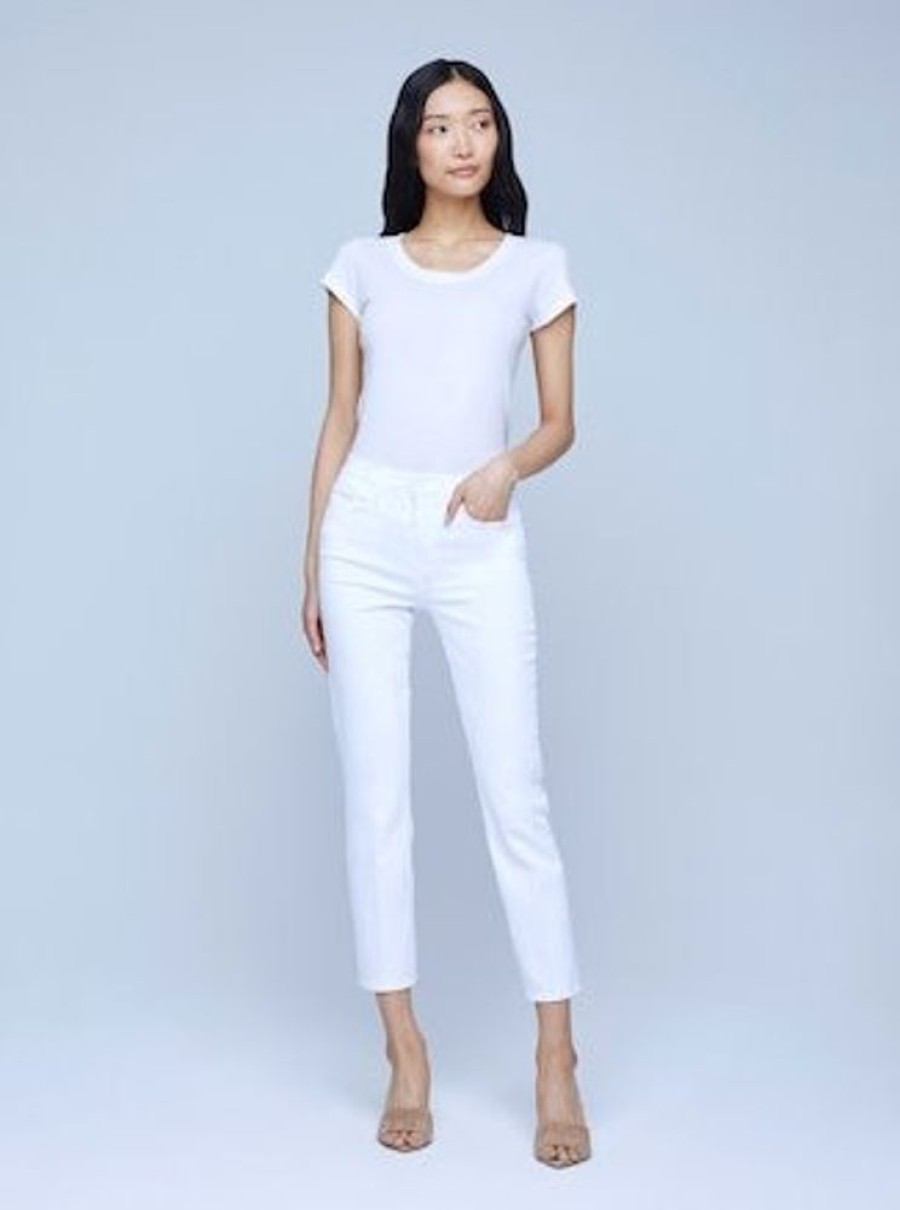 Apparel L'Agence | Alexia Crop Cigarette Blanc