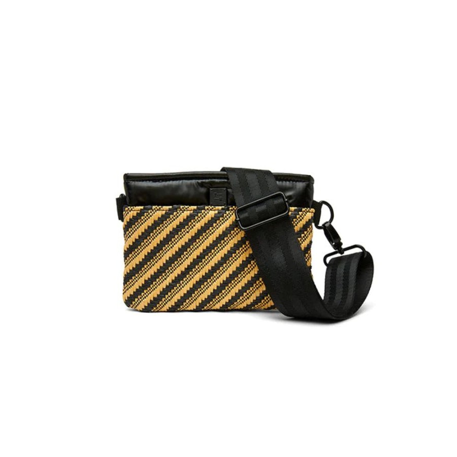 Handbags Think Royln | Bum Bag Diagonal Stripe Raffia Dune/ Black