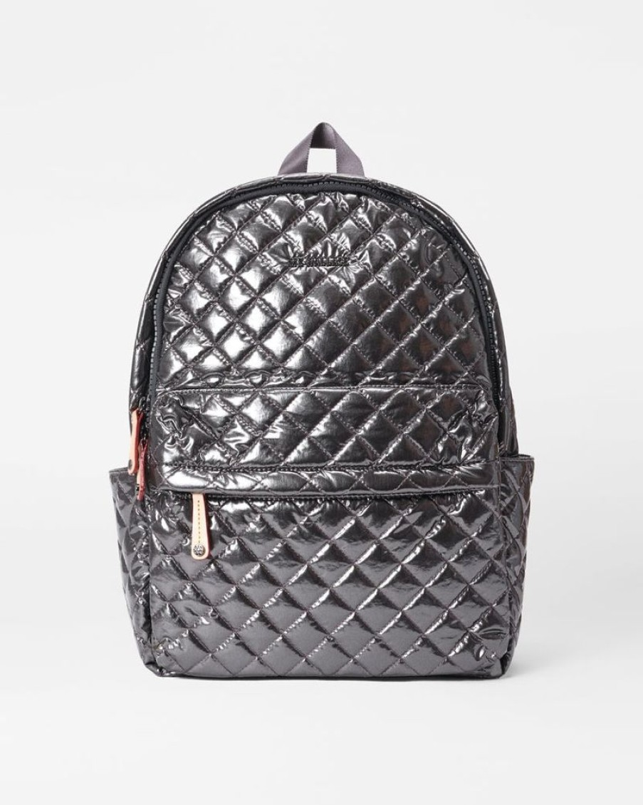 Handbags MZ Wallace | City Metro Backpack Xs Anthracite Metallic