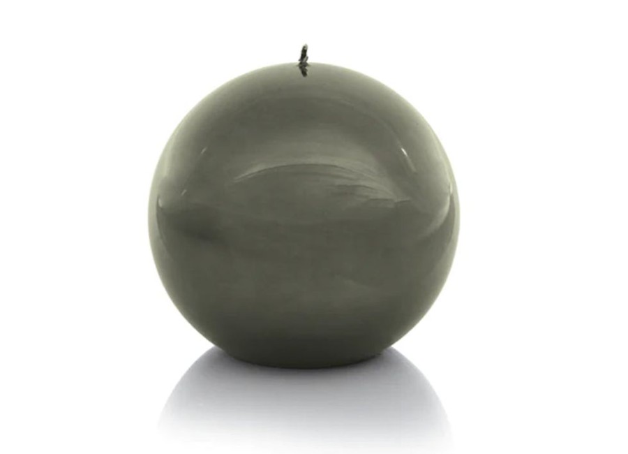 Jewelry + Accessories Zodax Candles & Diffusers | Shiny Metallic Ball Candle 6" Dark Green