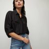 Apparel Veronica Beard | Jada Silk Button Down Top Black