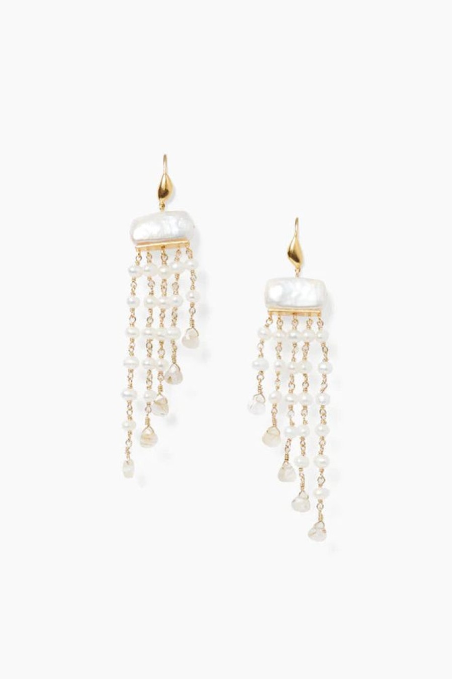 Jewelry + Accessories Chan Luu Earrings | Eg-5675Lq Phaedra Waterfall Earrings White Pearl Mix