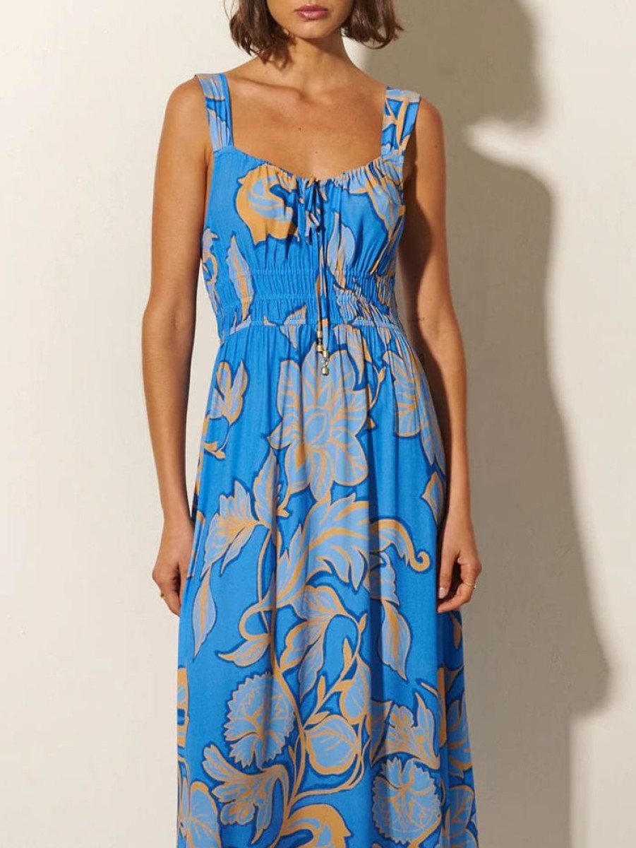 Apparel Kivari | Taniana Midi Dress Blue Floral