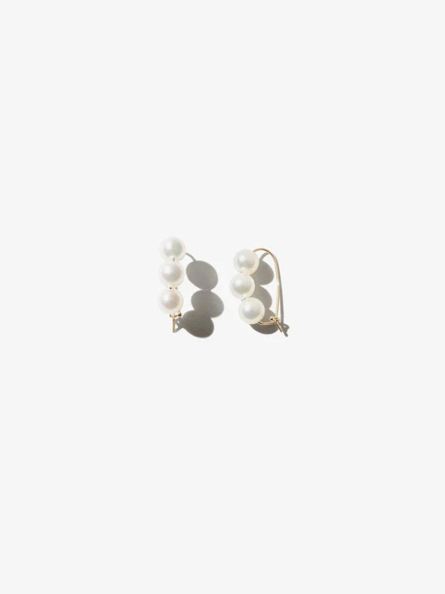 Jewelry + Accessories Mizuki Earrings | Medium Pearl Safety Pin Earrings