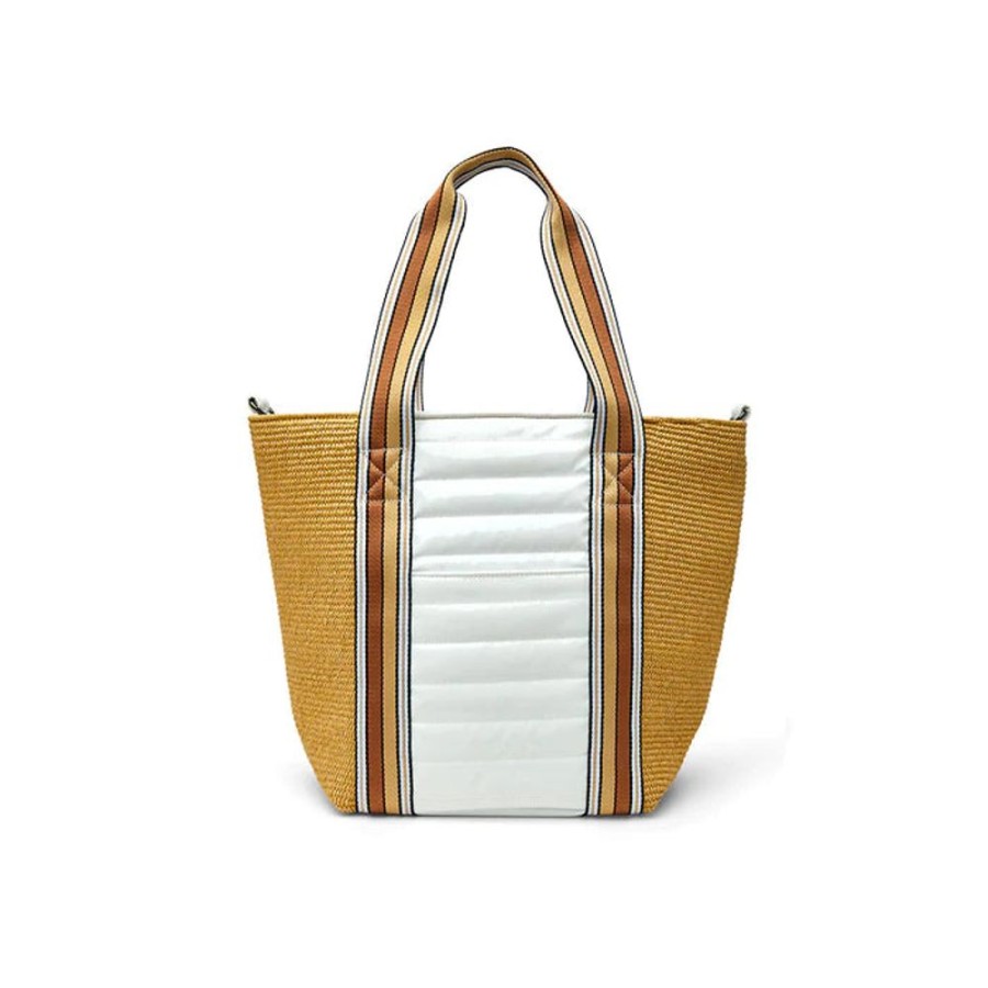 Handbags Think Royln | Sunset Tote Dune Raffia & White Patent